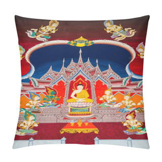 Personality  Thai Style Art On The Wall Temple, Thailand Pillow Covers