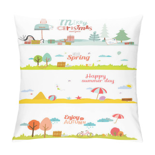 Personality  Seasons Banners Pillow Covers