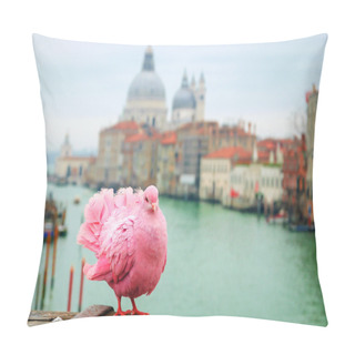Personality  Pink Pigeon On Bridge Pillow Covers