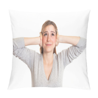 Personality  Young Woman Do Not Like Noise Pillow Covers