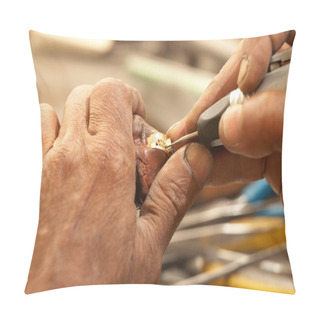 Personality  Goldsmith And Diamond Ring. Pillow Covers
