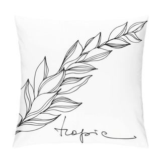 Personality  Vector Tropical Palm Leaves. Black And White Engraved Ink Art. Isolated Flowers Illustration Element. Pillow Covers
