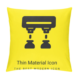 Personality  Assembly Line Minimal Bright Yellow Material Icon Pillow Covers