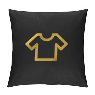Personality  Basic T Shirt Gold Plated Metalic Icon Or Logo Vector Pillow Covers