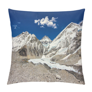 Personality  View Of Khumbu Glacier With Changtse, Everest West Shoulder And The Lho La From Everest Base Camp In Nepal Pillow Covers