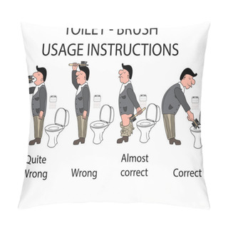 Personality  Toilet Instruction Pillow Covers