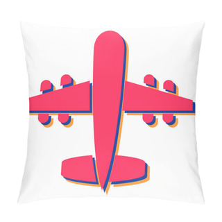 Personality  Airplane Icon In Cartoon Style Isolated On White Background. Plane Symbol Vector Illustration. Pillow Covers
