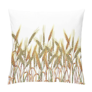 Personality Seamless Bottom Border With Wheat Ears. Pillow Covers