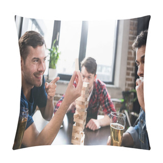 Personality  Men Playing Jenga Game Pillow Covers