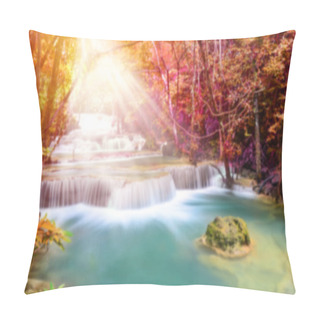 Personality  Deep Forest Waterfall ,Huay Mae Khamin, Kanchanaburi ,Thailand Pillow Covers