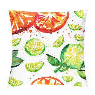 Personality  Watercolor Oranges And Lemons Pillow Covers