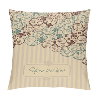 Personality  Brown And Green Retro Swirls And Butterflies Pillow Covers