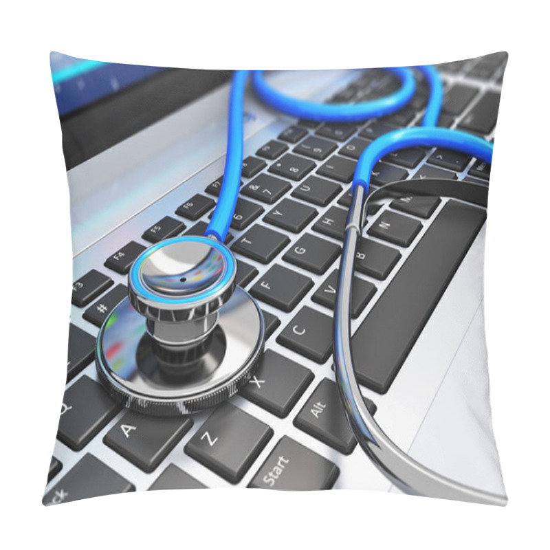Personality  Stethoscope On Laptop Keyboard Pillow Covers