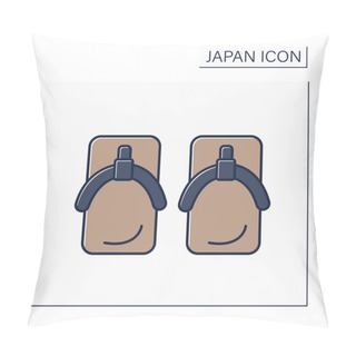 Personality  Yukata Shoes Color Icon Pillow Covers