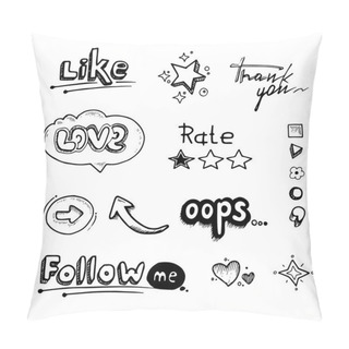 Personality  Hand Drawn Set Of Speech Bubbles With Dialog Words Pillow Covers