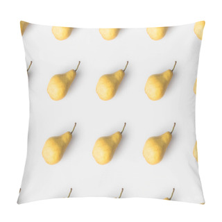 Personality  Repetitive Pattern Of Yellow Pears Isolated On White Pillow Covers