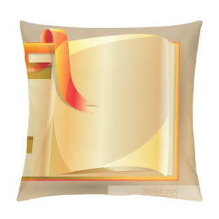 Personality  Vector Background With Open Notebook. Pillow Covers