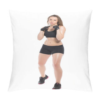 Personality  Woman Demonstrating Her Sporty Body Pillow Covers