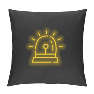 Personality  Alarm Yellow Glowing Neon Icon Pillow Covers