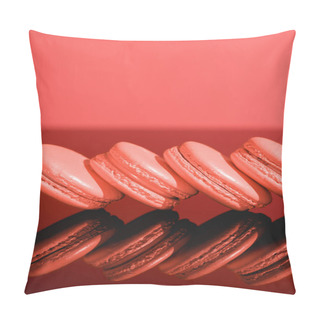 Personality  Living Coral Sweet Macarons. Pantone Color Of The Year 2019 Concept Pillow Covers