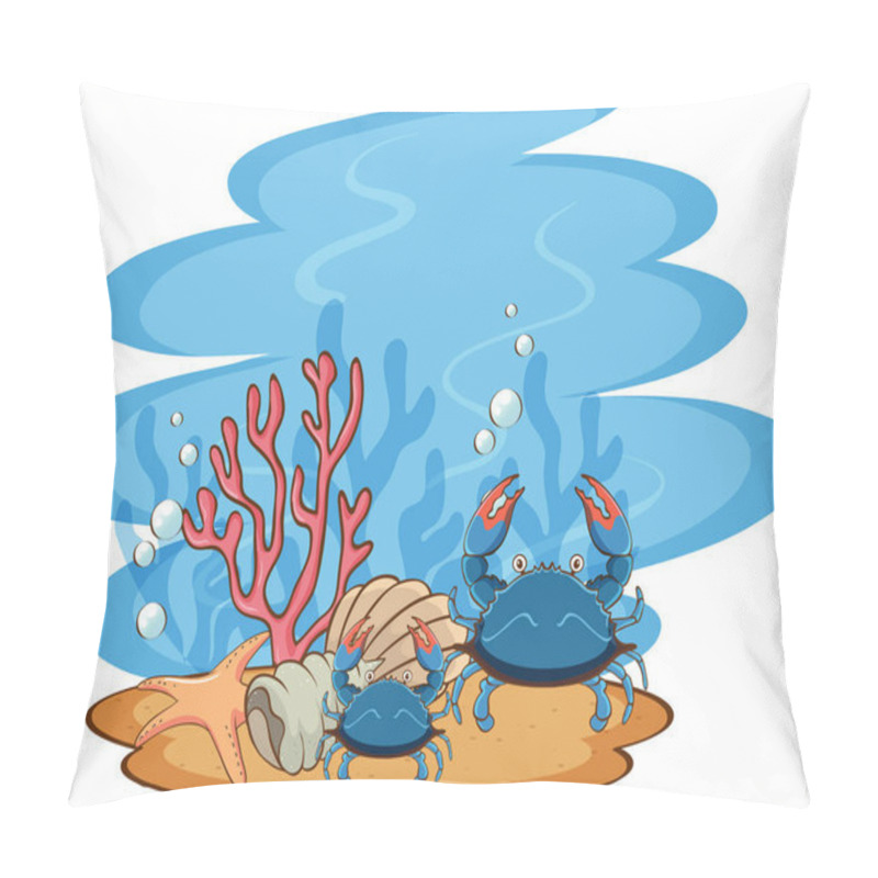 Personality  Scene with two crabs under the sea pillow covers