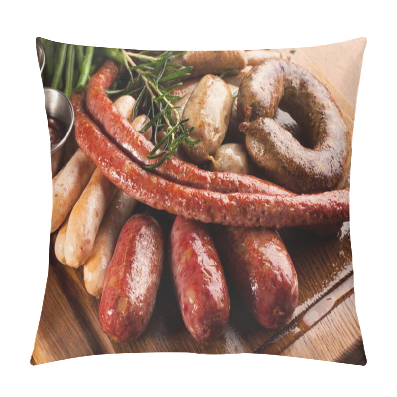 Personality  Assortment Of Grilled Sausages. Pillow Covers