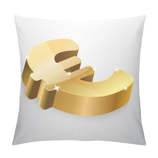 Personality  Golden Euro Sign. Vector Illustration. Pillow Covers