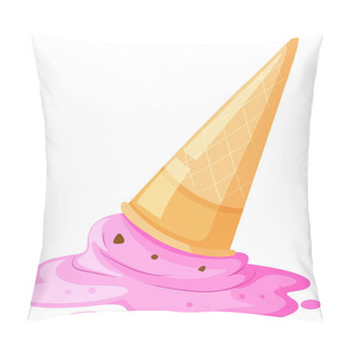 Personality  Melted Ice Cream And Cone On The Floor Pillow Covers