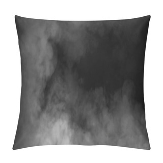 Personality  Blur Smoke Steam On Isolated Black Backgroind. Misty Texture Pillow Covers