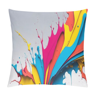 Personality  Colorful Splashes Of Paint On Neutral Background, Abstract Art  Pillow Covers