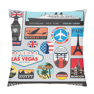 Personality  Vector Travel Images Pillow Covers