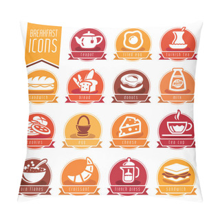 Personality  Breakfast Icon Set Pillow Covers