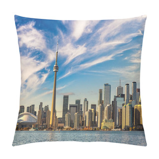 Personality  Panoramic View Of Toronto Skyline  In A Sunny Day, Ontario, Canada Pillow Covers