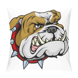 Personality  Mean Bulldog Mascot Illustration Pillow Covers