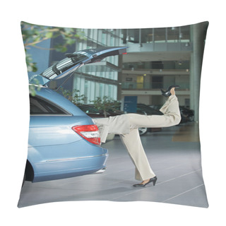 Personality  Customer Examining Car Interior Pillow Covers