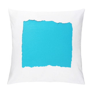 Personality  Blue Colorful Background In White Torn Paper Hole Pillow Covers