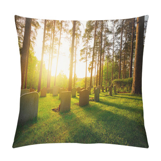 Personality  Graveyard In Sunset With Warm Light Pillow Covers