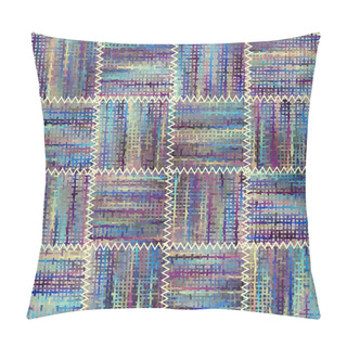 Personality  Seamless Background Pattern. Imitation Of A Patchwork Pattern Of Rough Canvas Patches. Pillow Covers