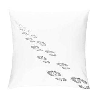Personality  The Footprints Of The Departing Into The Distance Beyond The Horizon Of Man. Abstract Vector Illustration Pillow Covers