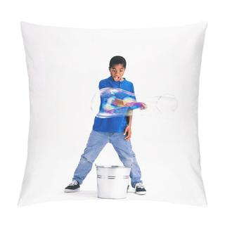 Personality  Boy Making Bubbles Pillow Covers