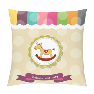 Personality  Baby Shower Card With Rocking Horse Pillow Covers