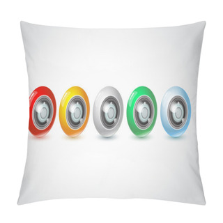 Personality  Set Of Color Webcams Isolated On White Background Pillow Covers