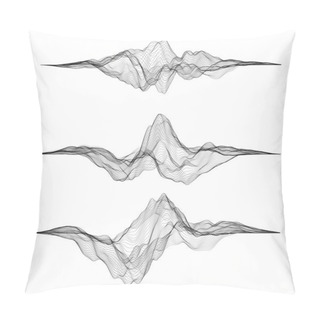 Personality  Futuristic Hud, Ui Vector Grid. Music Sound Waves Set. Audio Digital Equalizer Technology, Pulse Musical. Pillow Covers