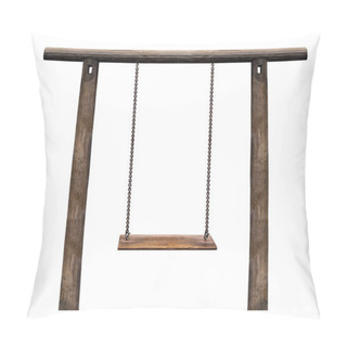 Personality  Wooden Swing On Pillar Isolated Pillow Covers