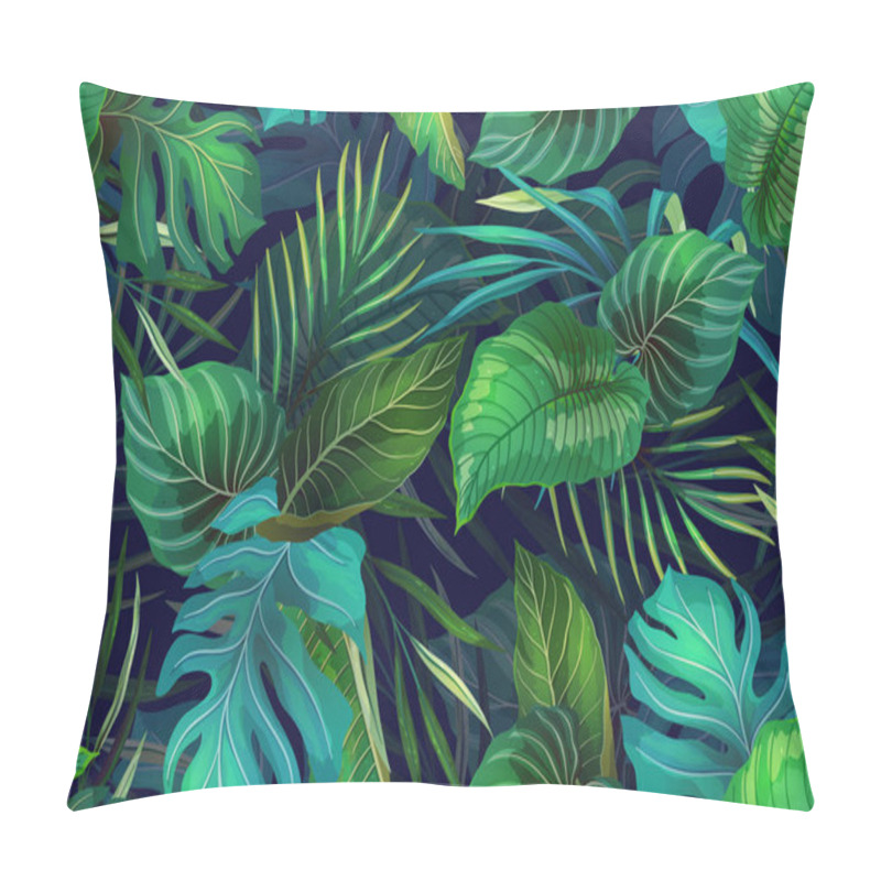 Personality  Dark Pattern With Exotic Leaves Pillow Covers