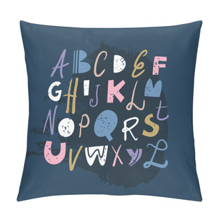 Personality  Vector Modern Funny Playful Childish Font, Clip Art Letters, Alphabet Pillow Covers