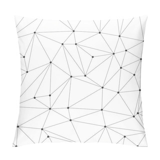 Personality  MODERN SEAMLESS VECTOR PATTERN. TRIANGLE GRID WITH JUNCTION POINT. GEOMETRIC IRREGULAR TEXTURE. TRENDY MONOCHROME BACKGROUND Pillow Covers