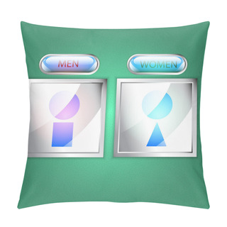 Personality  Vector Male Female Icons Pillow Covers