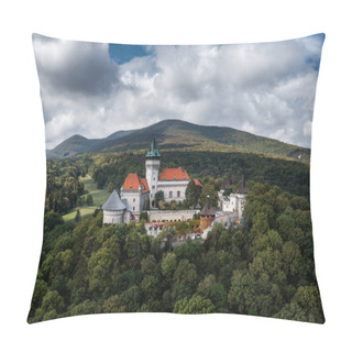 Personality Smolenice, Slovakia - 26 September, 2022: Landscape Of Smolenice Castle In The Little Carpathians In Green Late Summer Forest Pillow Covers