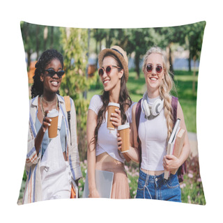 Personality  Multicultural Women Walking In Park Pillow Covers